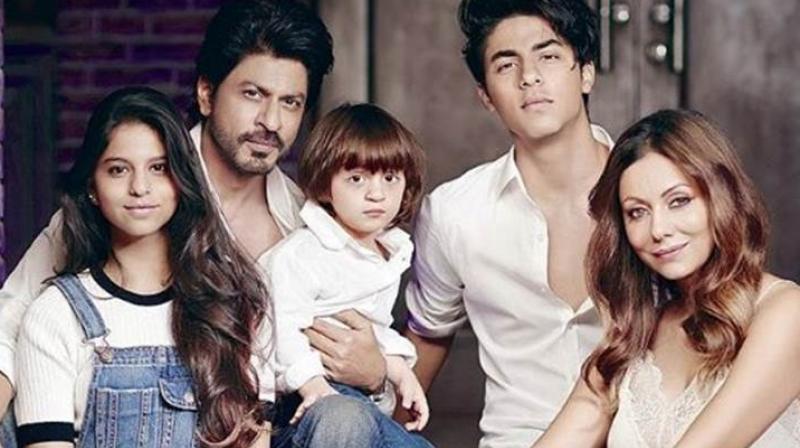 Shah Rukh Khan with his family.