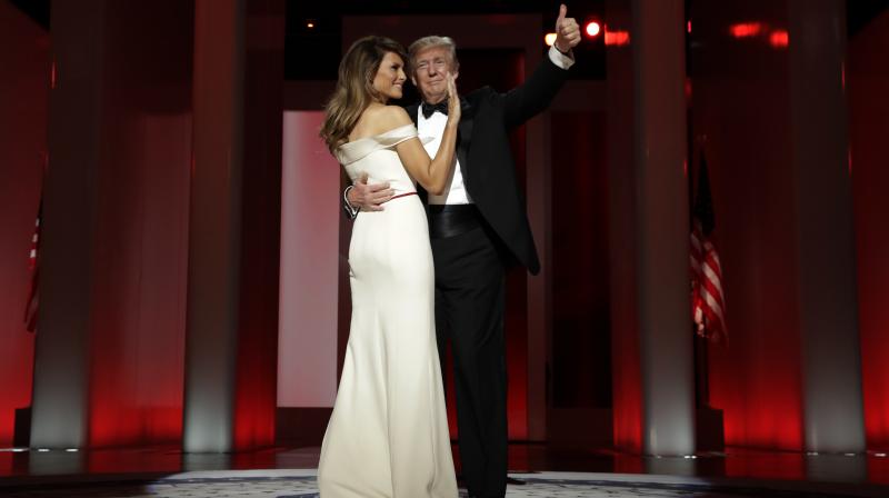 President Donald Trump dances with first lady Melania Trump at the Liberty Ball in Washington. (Photo: AP)