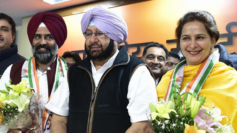 Navjot Kaur Sidhu and ex Akali MLA Pargat Singh joined Congress on Monday. (Photo: ANI/PTI)