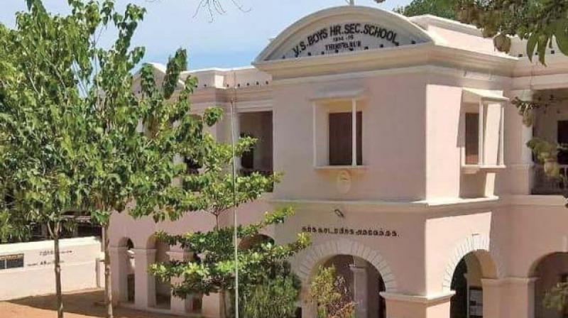 V.S. Boys Higher Secondary School in Tiruvarur where former chief minister M.Karunanidhi studied from class VI.