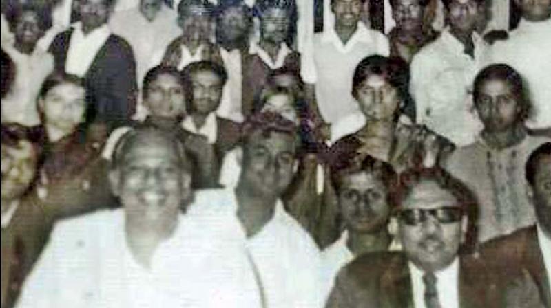 The DMK chief dons a  blazer, at a function in Ooty in the early 1970s.