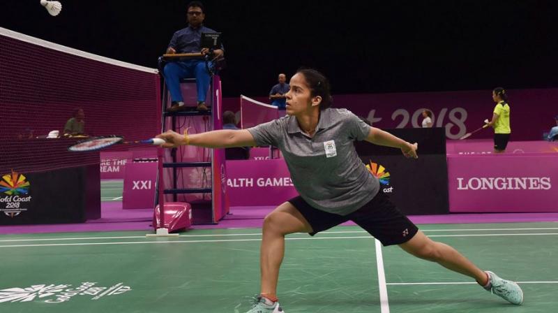 Saina Nehwal gave India a 1-0 lead after easily defeating Julie Macpherson 21-14, 21-12 in the womens singles match. (Photo: Twitter / Saina Nehwal)