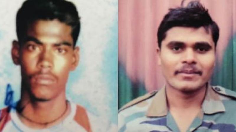 Sepoy Ilayaraja P and Sepoy Gowai Sumedh Waman - the two soldiers who lost their lives in the encounter in Shopian. (Photo: ANI | Twitter)