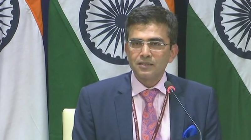 External Affairs Ministry spokesperson Raveesh Kumar said India would like good relations with Pakistan provided Islamabad takes action against terror groups. (Photo: Twitter | ANI)