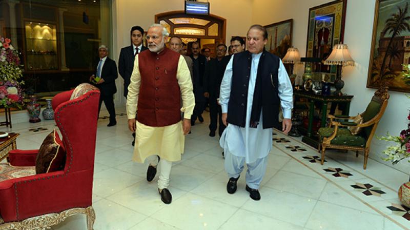 Prime Minister Narendra Modi with his Pakistani counterpart Nawaz Sharif. (Photo: PTI)