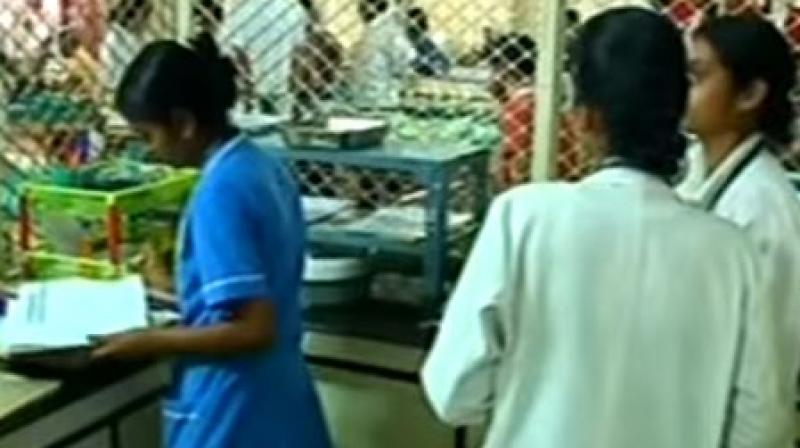 The nurses have been on strike since the past few days demanding minimum wages of Rs 20,000 as fixed by the Supreme Court. (Photo: YouTube screengrab)