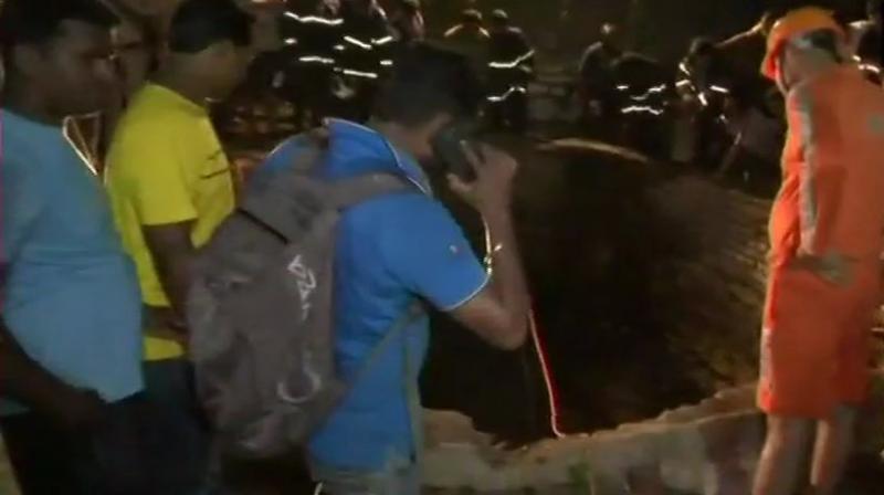 While two women were rescued by locals, fire brigade officials rescued a five-year-old boy and a 14-year-old girl. (Photo: ANI/Twitter)