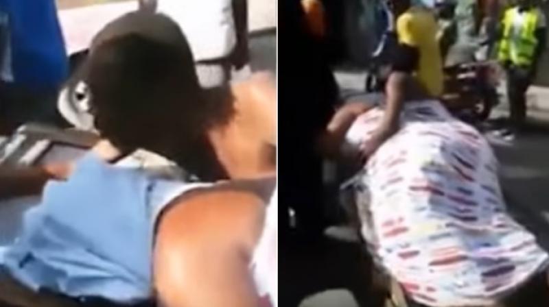 They were paraded down the street as that was the only way to the medical centre for them to get help before people mocked them. (Photo: Youtube)