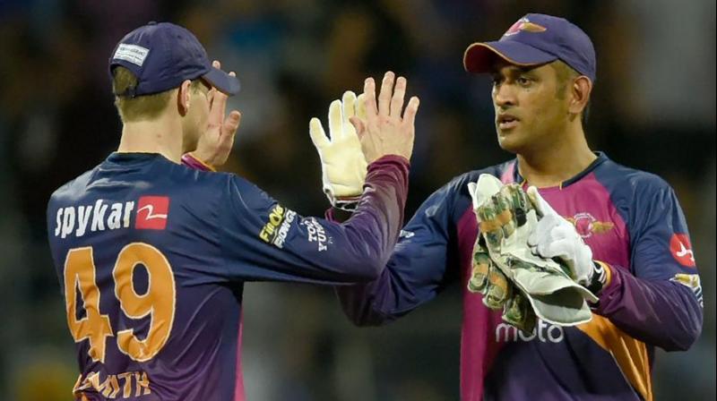 \Much (has been) made of the relationship. Certainly sitting with them, it has been influential for the youngsters, beneficial for the senior players, and it has been helpful for me,\ said Rising Pune Supergiants coach Stephen Fleming as he lauded MS Dhoni and Steve Smith. (Photo: AFP)