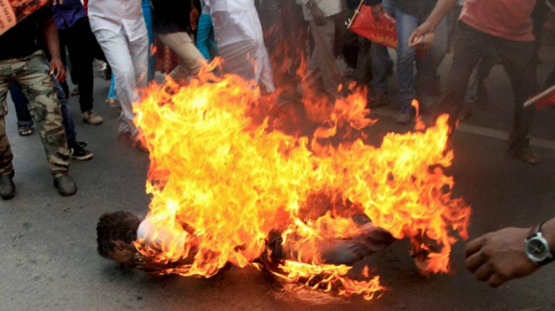 A jilted lover set himself and the girl on fire near Kottayam, Kerala, on Wednesday. (Photo: PTI/Representational)