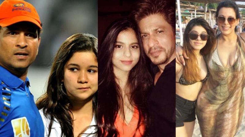 Suhana Khan and Sara Tendulkar, Shah Rukh Khan and Suhana; Pooja Bedi and Aalia Bedi