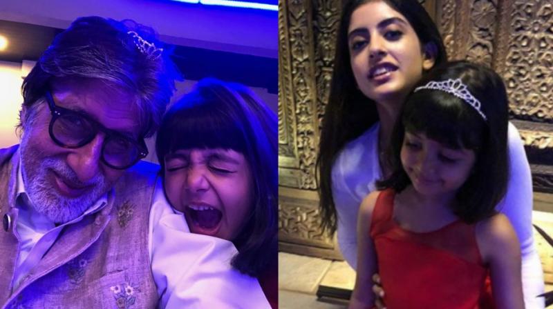 The picture of Aaradhya and Navya Naveli that Amitabh Bachchan shared on Instagram.
