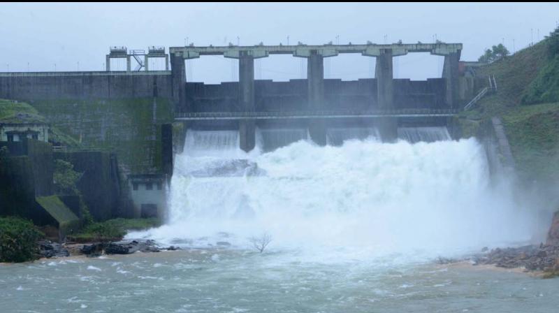 Water being released from Banasura dam following heavy rains.(Photo: PRD)