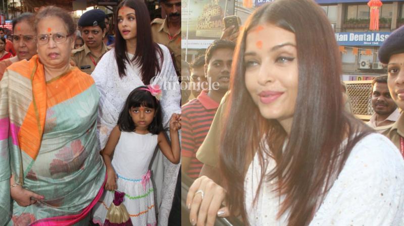 Aishwarya visits Siddhivinayak temple with mother, daughter on birthday