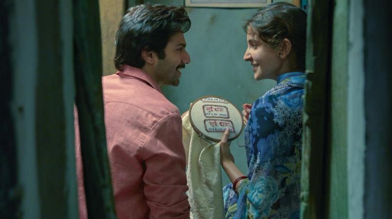 Anushka Sharma and Varun Dhawan in a still from Sui Dhaaga.