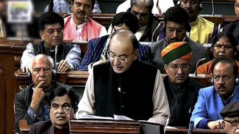 Finance Minister Arun Jaitley tabling the Union Budget for 2017-18 in the Parliament in New Delhi. (Photo: AP)