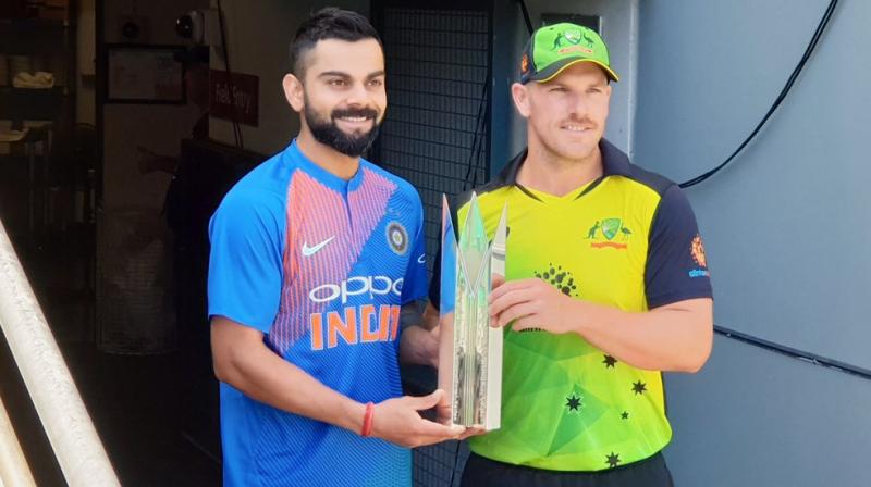 Virat Kohli-led Team India will kick off their Australia tour when the two teams lock horns at the Gabba in Brisbane on Wednesday for the first of the three T20Is. (Photo: Twitter / BCCI)
