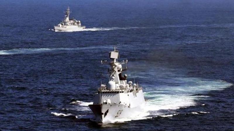In this file photo, Chinese navy vessels take part in a drill. (Photo: AP/ File)