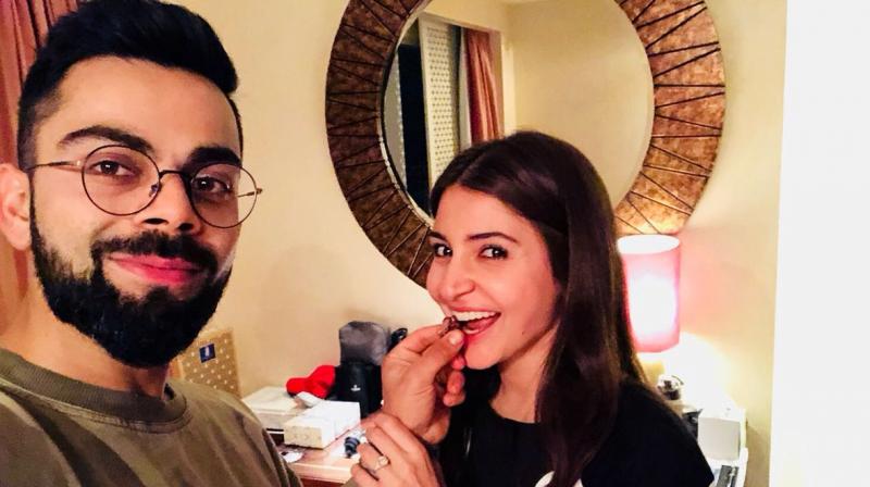 â€œHappy Bday my love. The most positive and honest person I know. Love you â™¥,â€ wrote Virat Kohli as he wished Anushka Sharma on her birthday. (Photo: Twitter / Virat Kohli)