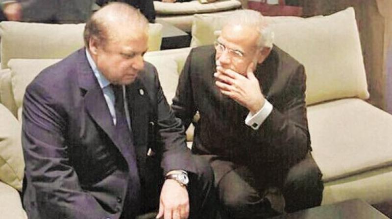 Indian Prime Minister Narendra Modi and his Pakistani counterpart Nawaz Sharif. (File photo)