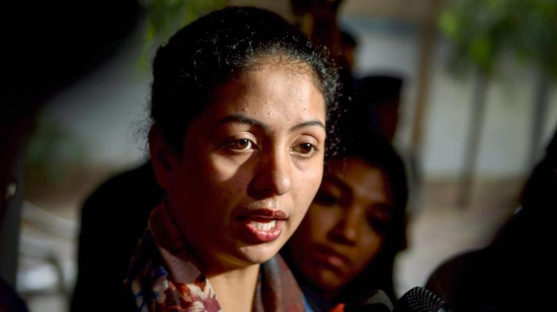 Hasin Jahan lost her cool and broke a media personnels camera, after which she left the place in a SUV. (Photo: PTI)