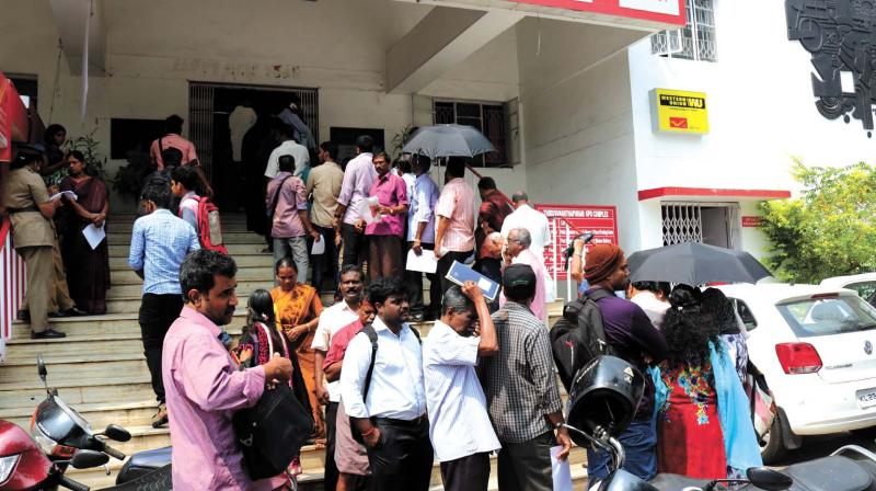 Rush at GPO in Thiruvananthapuram on Thursday.  (Photo: Peethambaran Payyeri)