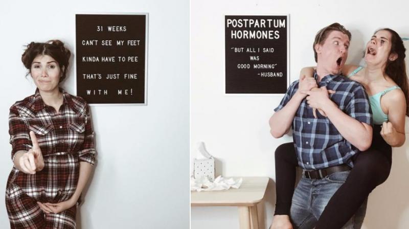 Maya Vorderstrasse uses humour to share the true experience of pregnancy. (Photo: Instagram / mayavorderstrasse)