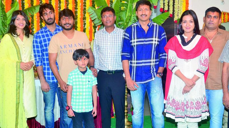Gopichand and Catherine Tresa joined Sampath Nandi for the launch