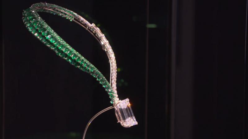 Necklace with largest 163 carat flawless white diamond sold for record $34 million