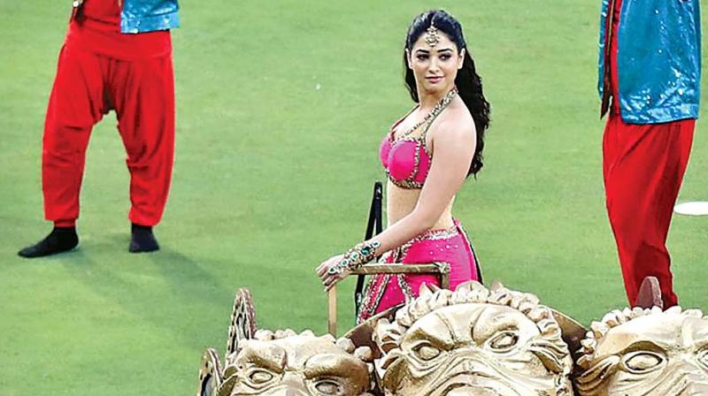 Actress Tamanna Bhatia  performs at IPL 2018 opening ceremony in Mumbai on Saturday.