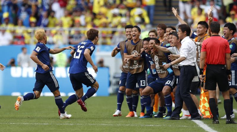 In an explosive start to the Group H clash, Colombia defender Carlos Sanchez earned the first red card of Russia 2018 with a handball after just four minutes. (Photo: AP)