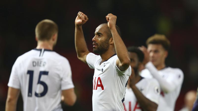 Lucas Moura added his second of the evening in the 84th, superbly beating Chris Smalling and firing into the bottom corner after a swift break to seal a 3-0 win. (Photo: AP)