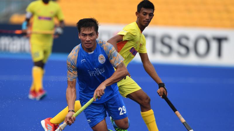 It was always going to be a cakewalk for world No 5 India against Sri Lanka, ranked 38th and it turned out to be so as the title holders toyed with the rival defence to score goals at will. (Photo: AFP)