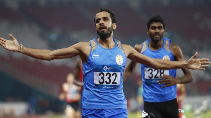 Manjit Singh upstaged pre-race favourite compatriot Jinson Johnson to win gold in mens 800m in a 1-2 finish for India in the event on Tuesday. (Photo:AP)