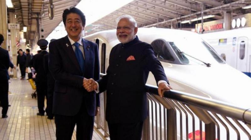 Prime Minister Narendra Modi and his Japanese counterpart Shinzo Abe in Tokyo, Japan. (Photo: File/PTI)
