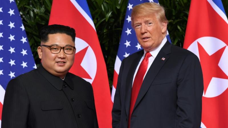 US President Donald Trump said Tuesday there had been a lot of progress in his historic talks with North Koreas leader Kim Jong Un. 9Photo: AFP)