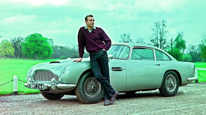 James Bonds Aston Martin DB5 in the movie Goldfinger.