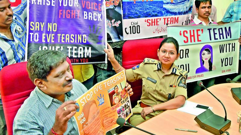 SHE team head Swathi Lakra at a press meet.