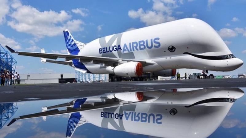Renowned European planemaker Airbus has unveiled its oddly-shaped BelugaXL aircraft, which is painted to stunningly resemble its namesake, the Beluga whale. (Photo: Twitter)