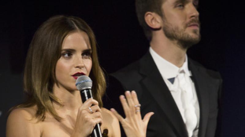 Emma Watson and Dan Stevens at the Paris premiere of Beauty and the Beast.