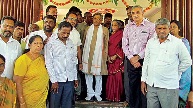 Former external affairs minister S.M. Krishna at a meeting with his supporters in Mandya on Monday