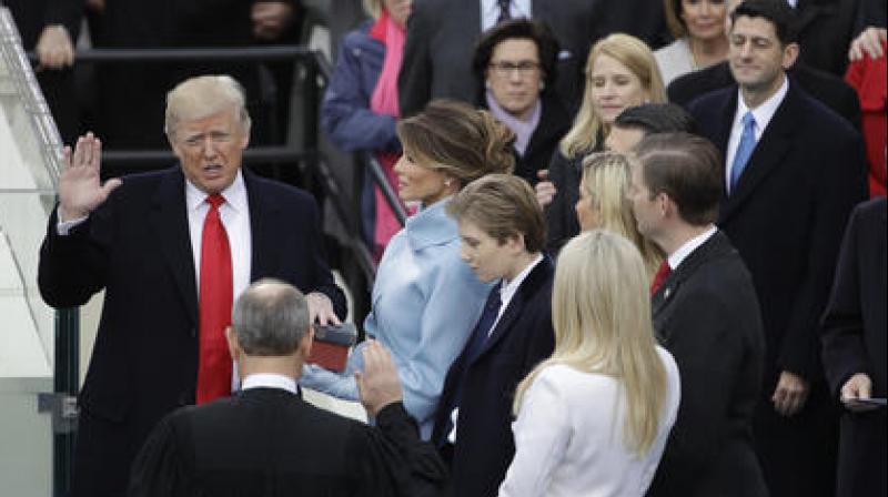 Donald Trump is sworn in as the 45th president of the United States by Chief Justice John Roberts (Photo: AP)