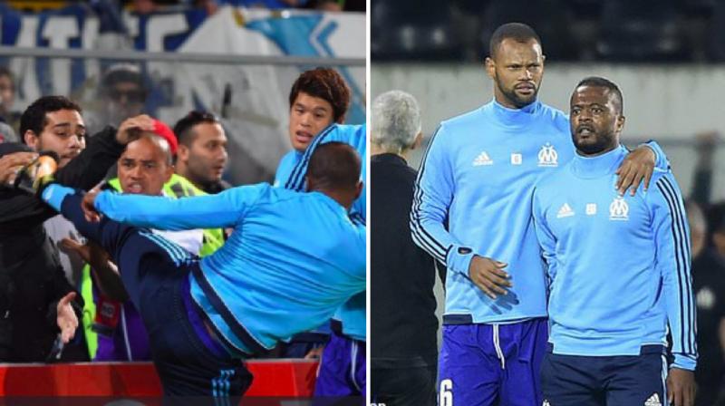 Evra, 36, was engaged in a heated exchange with a group of fans from an area reserved for around 500 Marseille supporters in Portugal before aiming a head-high kick at one of them. (Photo:AP)