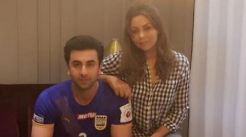 Ranbir and Gauri at the formers new home. (Photo: Instagram)