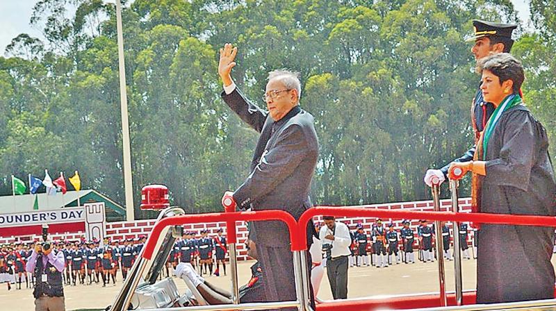 President Pranab Mukherjee at the 159th founders day celebrations of  Lawrence School, Lovedale (Photo: DC)