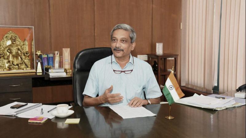Goa Chief Minister Manohar Parrikar assumes charge of his office in Panaji. (Photo: PTI)