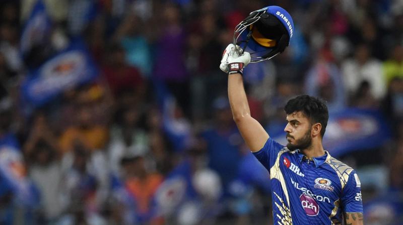 Nitish Rana, who came in to bat at no. 3, gave Mumbai Indians the firepower at the top of the batting order, which eventually helped them chase down the target of 177 set by Gujarat Lions. (Photo: PTI)