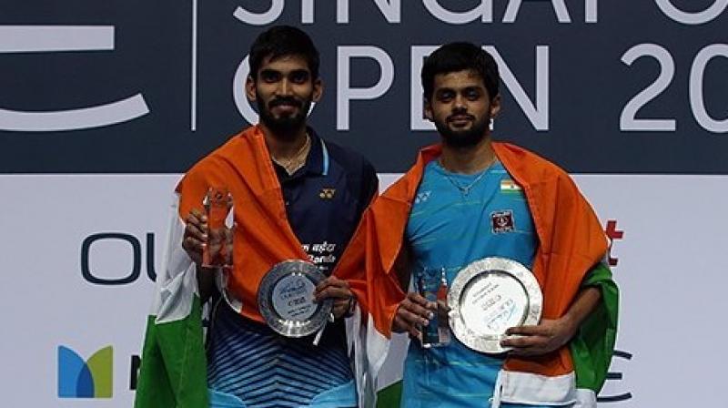 Clinching Singapore Super Series title, B Sai Praneeth became only the fourth Indian shuttler after Saina Nehwal, PV Sindhu and Kidambi Srikanth to have won a Super Series event. (Photo: Kidambi Srikanth Facebook)