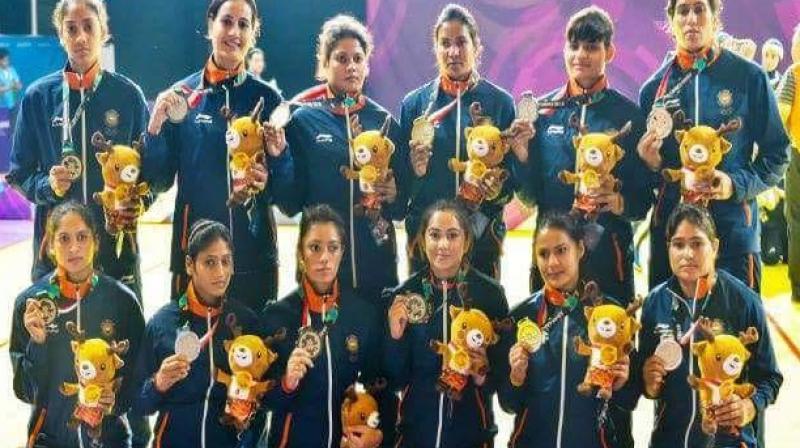 Indian womens Kabaddi team that won a silver medal in the ongoing Asian Games in Jakarta