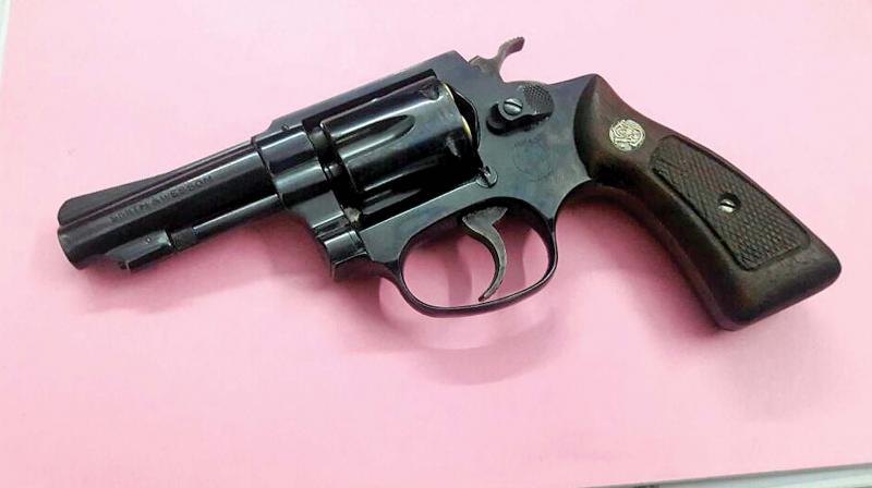Revolver seized from advocate S. Mathavan who created a furore on Wednesday night by firing at a restaurant manager. (Photo: DC)